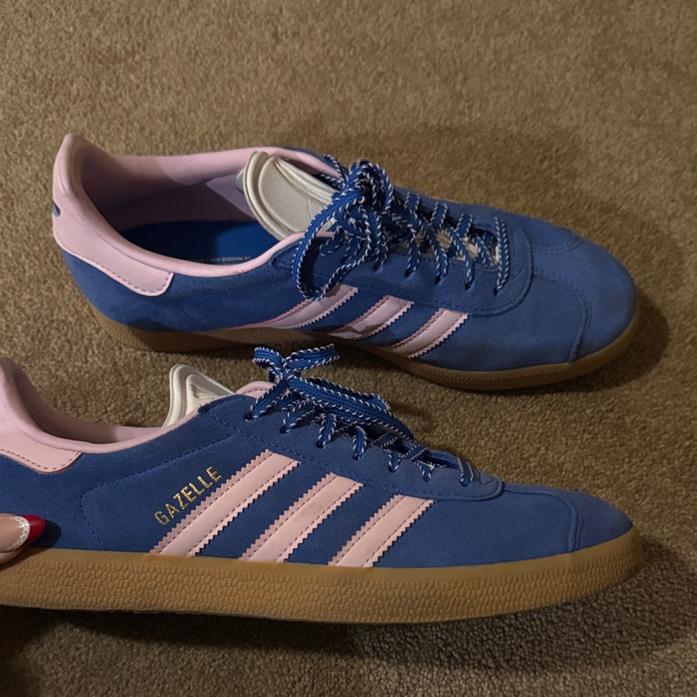 Adidas Gazelle Blue with Pink Highlights